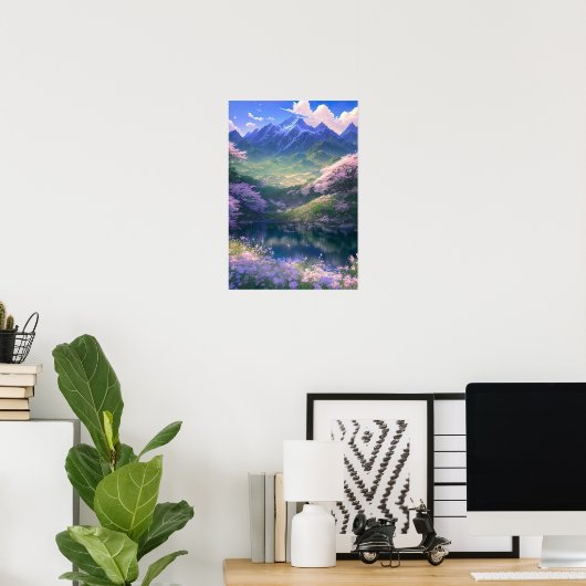 Lake and Snowy Mountains Poster (Thuiskantoor)