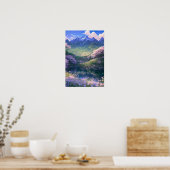 Lake and Snowy Mountains Poster (Keuken)