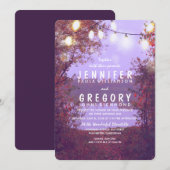 Lake and String Lights Outdoor Wedding Invitation Kaart (Voorkant / Achterkant)