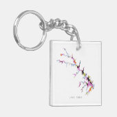 Lake Anna Silhouette Map Sleutelhanger (Voorkant Links)