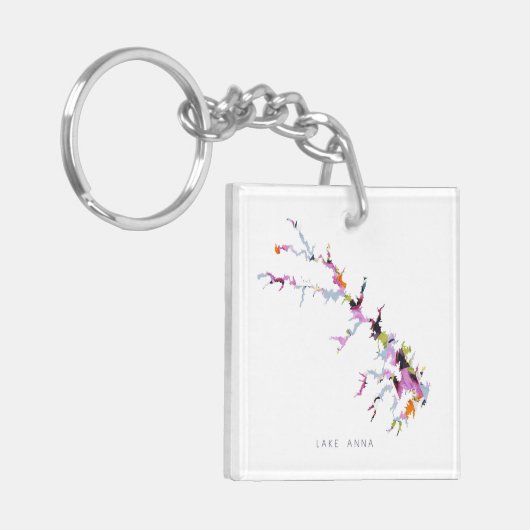 Lake Anna Silhouette Map Sleutelhanger (Voorkant Links)