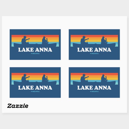 Lake Anna Virginia Canoe Rechthoekige Sticker (Vel)