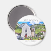 Lake Annecy - Veyrier, Haute-Savoie Round Magnet (Voorkant / Achterkant)