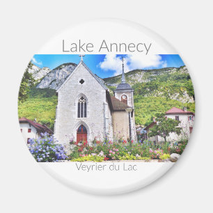 Lake Annecy - Veyrier, Haute-Savoie Round Magnet