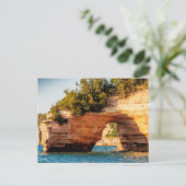 Lake Arch, afgebeeld Rocks National Lakeshore, MI Briefkaart (Staand voorkant)