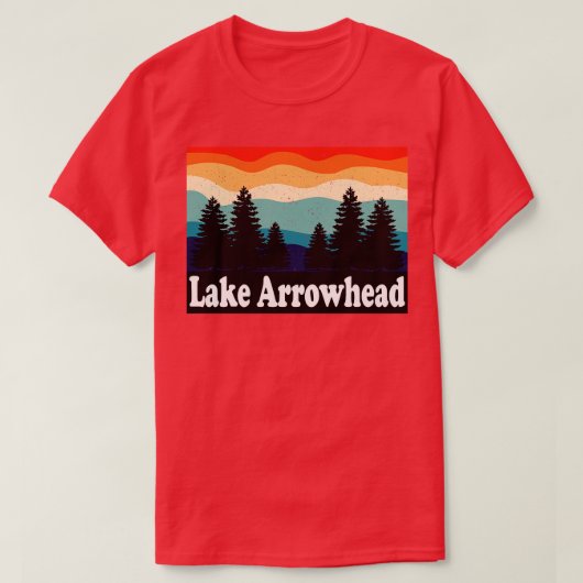 Lake Arrowhead California Retro T-shirt (Design voorkant)