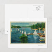 Lake Arrowiad, CA Yacht Club Racing Briefkaart (Voorkant / Achterkant)