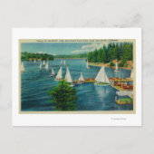 Lake Arrowiad, CA Yacht Club Racing Briefkaart (Voorkant)