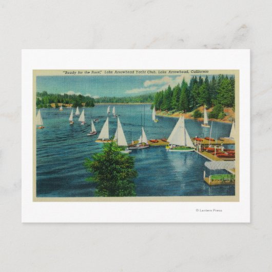 Lake Arrowiad, CA Yacht Club Racing Briefkaart (Voorkant)