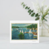 Lake Arrowiad, CA Yacht Club Racing Briefkaart (Staand voorkant)