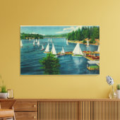 Lake Arrowiad, CA Yacht Club Racing Canvas Afdruk (Insitu (Woonkamer))