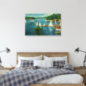 Lake Arrowiad, CA Yacht Club Racing Canvas Afdruk (Insitu (Slaapkamer))