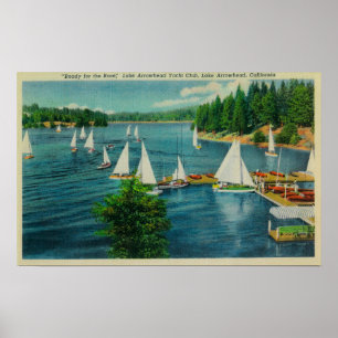 Lake Arrowiad, CA Yacht Club Racing Poster
