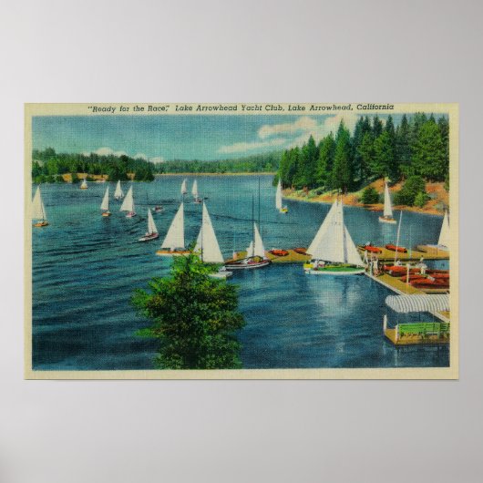 Lake Arrowiad, CA Yacht Club Racing Poster (Voorkant)