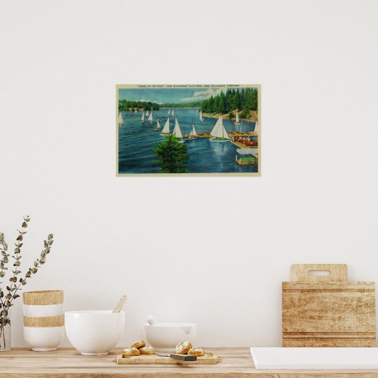 Lake Arrowiad, CA Yacht Club Racing Poster (Keuken)