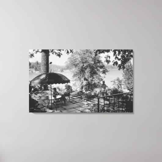 Lake Arrowiad, California Lodge Uitzicht & Terrace Canvas Afdruk (Voorkant)