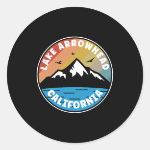 Lake Arrowiad - Californische Vintage Ronde Sticker