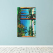 Lake Arrowiad ViewLake Arrowiad, CA Canvas Afdruk (Insitu (Houten vloer))