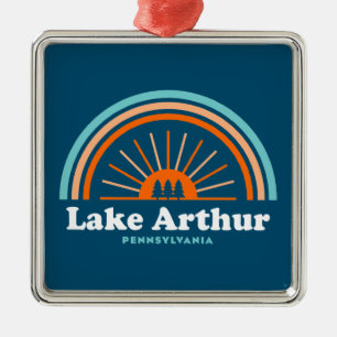 Lake Arthur Pennsylvania Rainbow Metalen Ornament