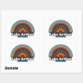 Lake Arthur Pennsylvania Rainbow Rechthoekige Sticker (Vel)
