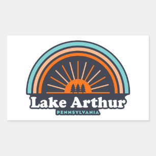 Lake Arthur Pennsylvania Rainbow Rechthoekige Sticker
