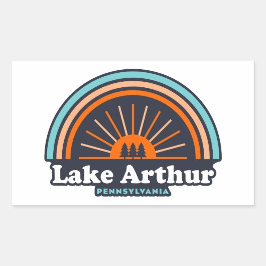 Lake Arthur Pennsylvania Rainbow Rechthoekige Sticker (Voorkant)