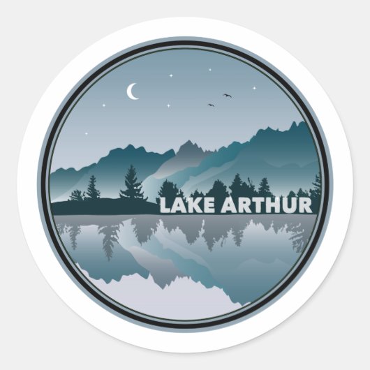 Lake Arthur Pennsylvania Reflection Ronde Sticker (Voorkant)