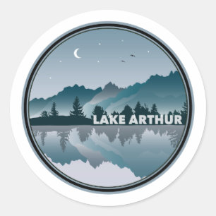 Lake Arthur Pennsylvania Reflection Ronde Sticker