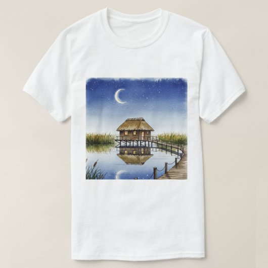 Lake at night t-shirt (Design voorkant)