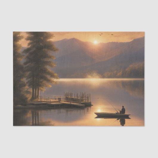 Lake at sunset Decoupage Tissue Papoer Tissuepapier (Voorkant)