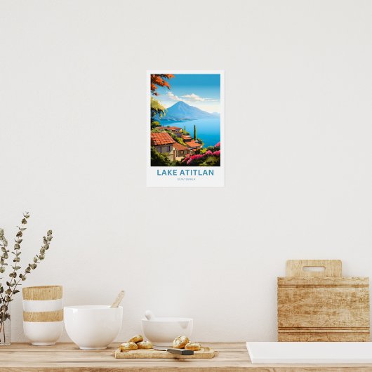 Lake Atitlan Guatemala Reisprint Poster (Keuken)
