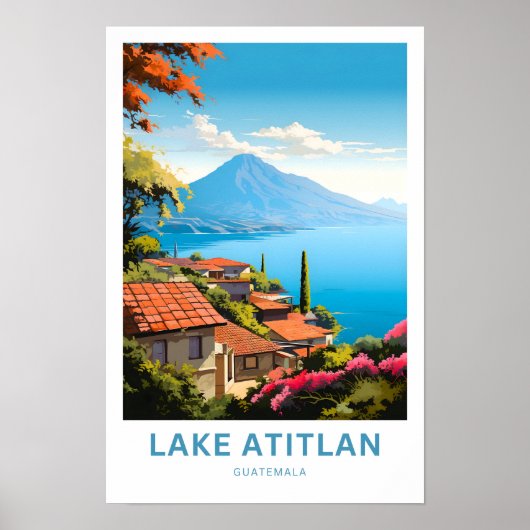 Lake Atitlan Guatemala Reisprint Poster (Voorkant)