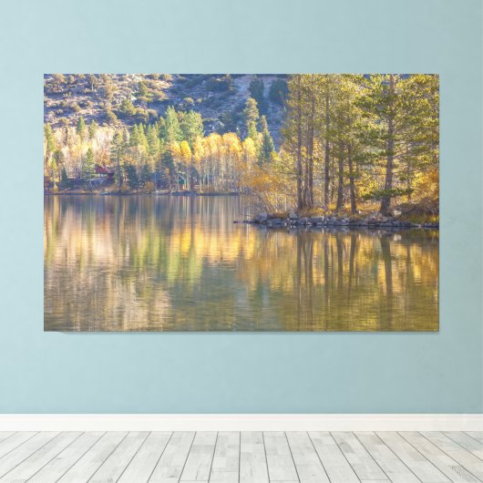 Lake Autumn Scene Canvas Afdruk (Insitu (Houten vloer))