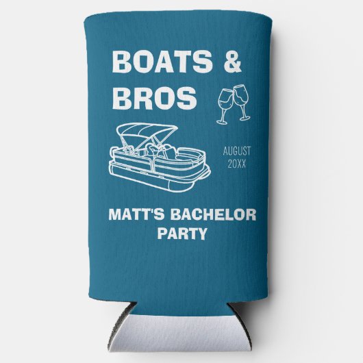 Lake Bachelor-boten en broers aangepaste vrijgezel Seltzer Blikjeskoeler (Voorkant)
