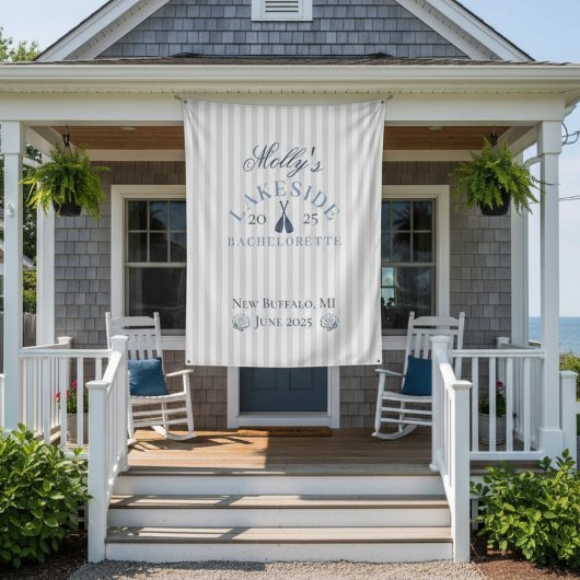 Lake Bachelorette Weekend Blue Nautical Route Wandkleed