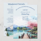 Lake Bachelorette weekend uitnodiging en route (Voorkant / Achterkant)