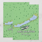 Lake Balaton Hongarije kaart (Voorkant / Achterkant)