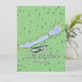 Lake Balaton Hongarije kaart (Staand voorkant)