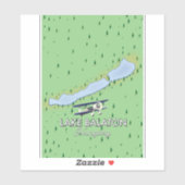Lake Balaton Hongarije kaart Sticker (Vel)