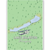 Lake Balaton Hongarije kaart Sticker (Voorkant)