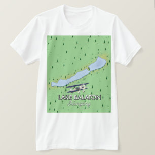 Lake Balaton Hongarije kaart T-shirt
