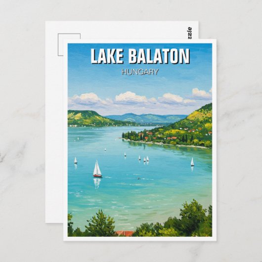 Lake Balaton Hongarije Reizen Briefkaart (Voorkant / Achterkant)
