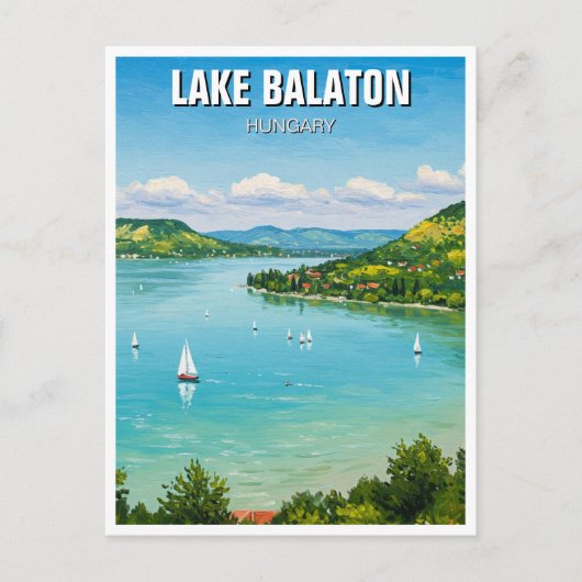 Lake Balaton Hongarije Reizen Briefkaart (Voorkant)