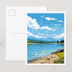 Lake Banyoles Ibiza Spanje vintage reisplaats Briefkaart