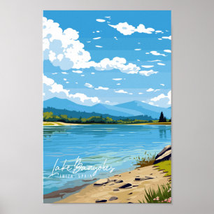 Lake Banyoles Ibiza Spanje vintage reisplaats Poster