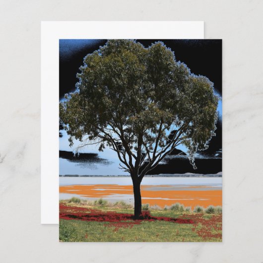 Lake Beac Solo Tree Papier Blad (Voorkant / Achterkant)