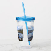 Lake Bellfield wolken op stilstaand water Acryl Drinkbeker (Links)