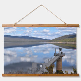 Lake Bellfield wolken op stilstaand water Hangend Wandkleed