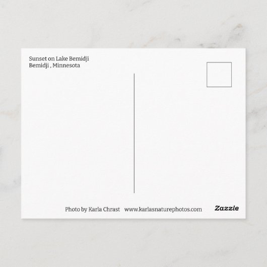 Lake Bemidji Briefkaart (Achterkant)