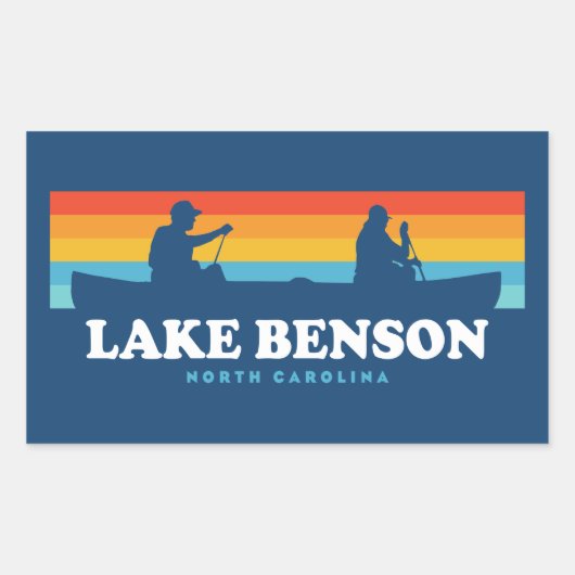Lake Benson North Carolina Canoe Rechthoekige Sticker (Voorkant)